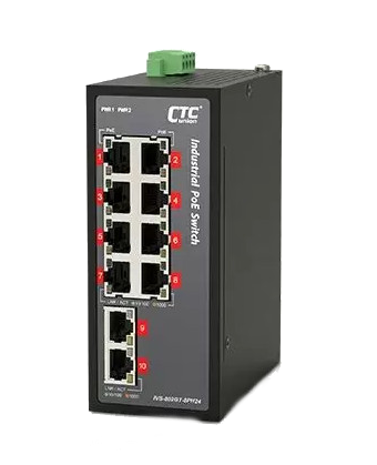 IVS-802GT-8PH24: Kompakter und leistungsstarker PoE Ethernet-Switch für Fahrzeuganwendungen
