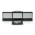 Robustes Gehäuse für portable Workstations mit drei Bildschirmen