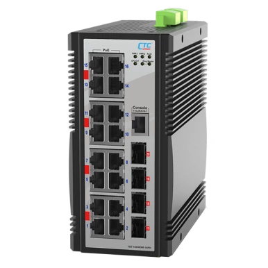 IGS-1604XSM-16PH von CTC Union: vielseitiger Industrial Managed PoE Switch für Logistik und Industrie