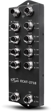 Neues Modell von ICP DAS: EtherCAT – IO-Link-Eingangs-/Ausgangsmodul ECAT-2718