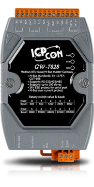 Modbus RTU Slave/M-Bus Master Gateway GW-7828