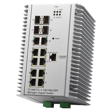 Robuster industrieller Managed Switch mit 10 Gigabit-Ports