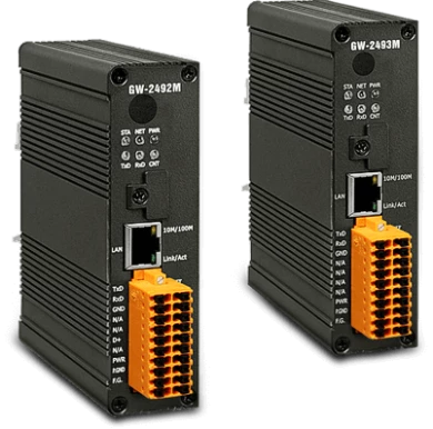GW-2492M and GW-2493M gateways for connecting Modbus devices to a BACnet/IP network