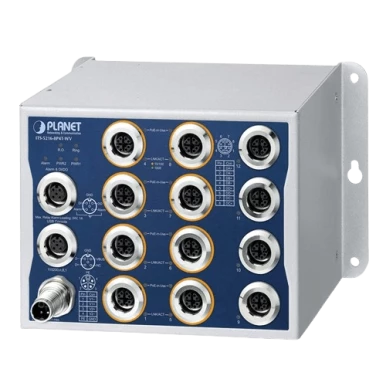 PLANET ITS-5216-8P4T-WV: M12 PoE+ Managed Switch für Verkehrs- und Bahnnetze